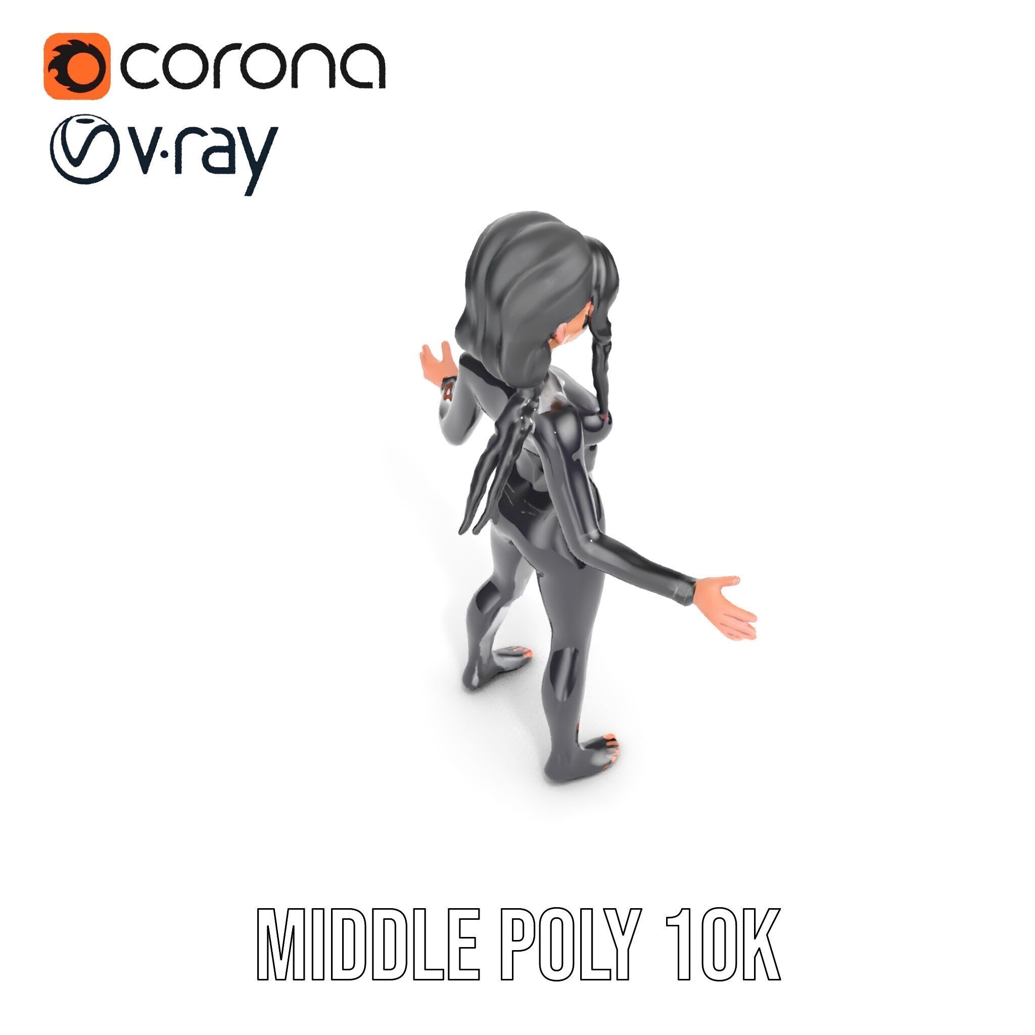 Stealthy Agent Character Rigged and Animated D Model Low-poly 3D model_25