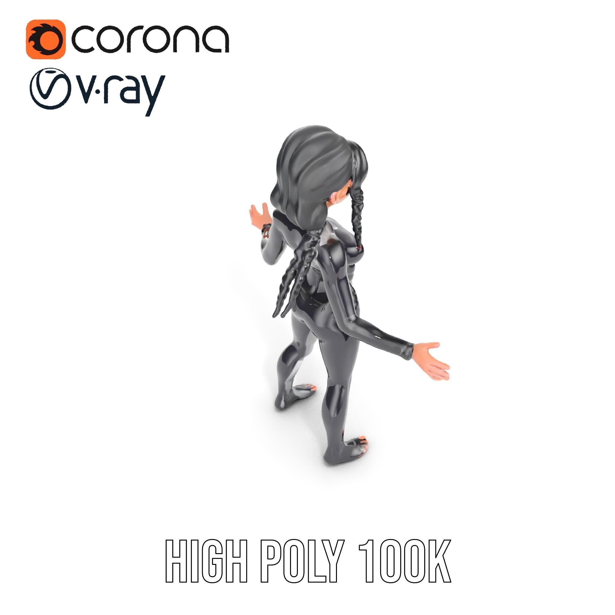 Stealthy Agent Character Rigged and Animated D Model Low-poly 3D model_30