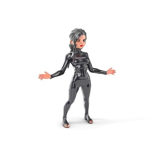 Stealthy Agent Character Rigged and Animated D Model Low-poly 3D model