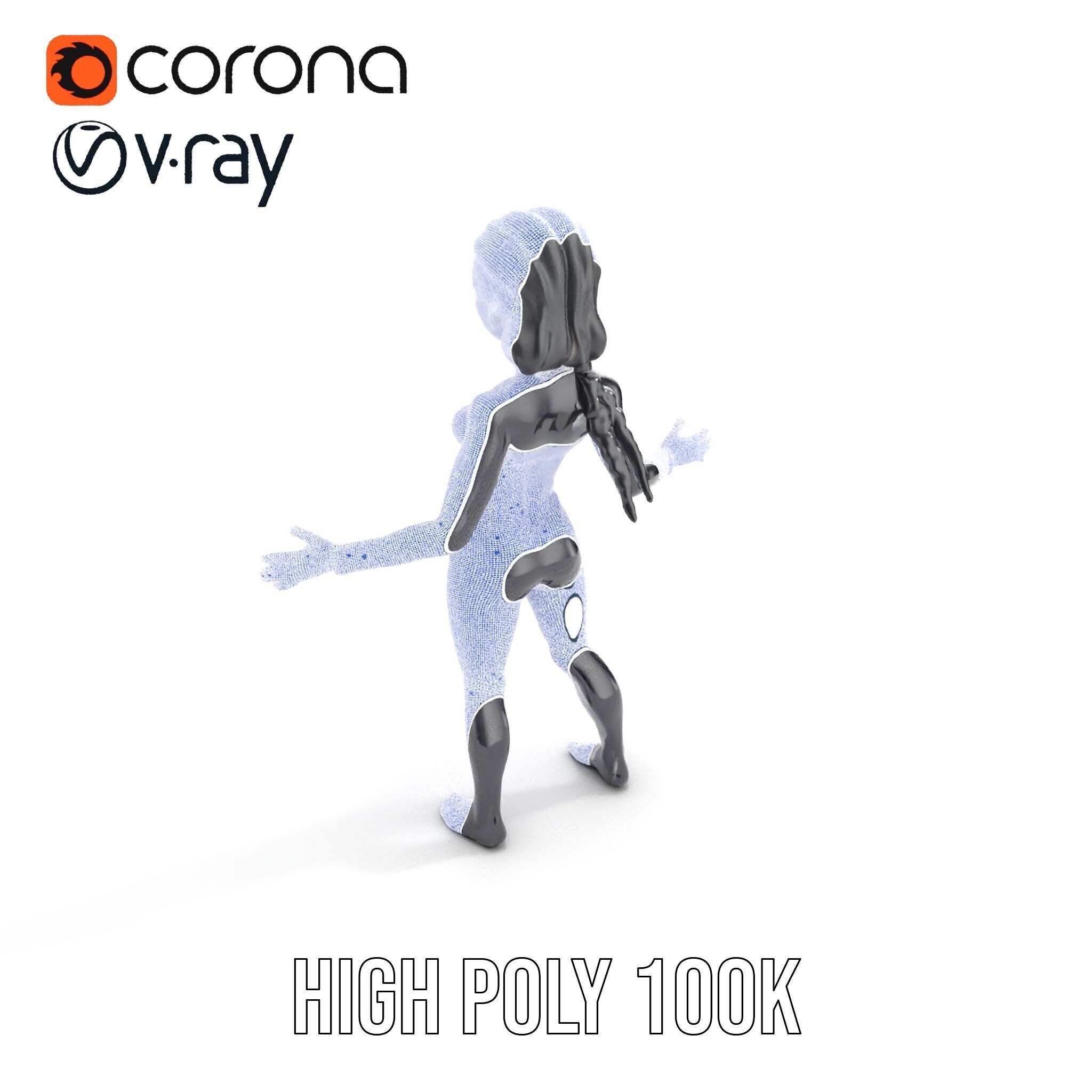 Stealthy Agent Character Rigged and Animated D Model Low-poly 3D model_35
