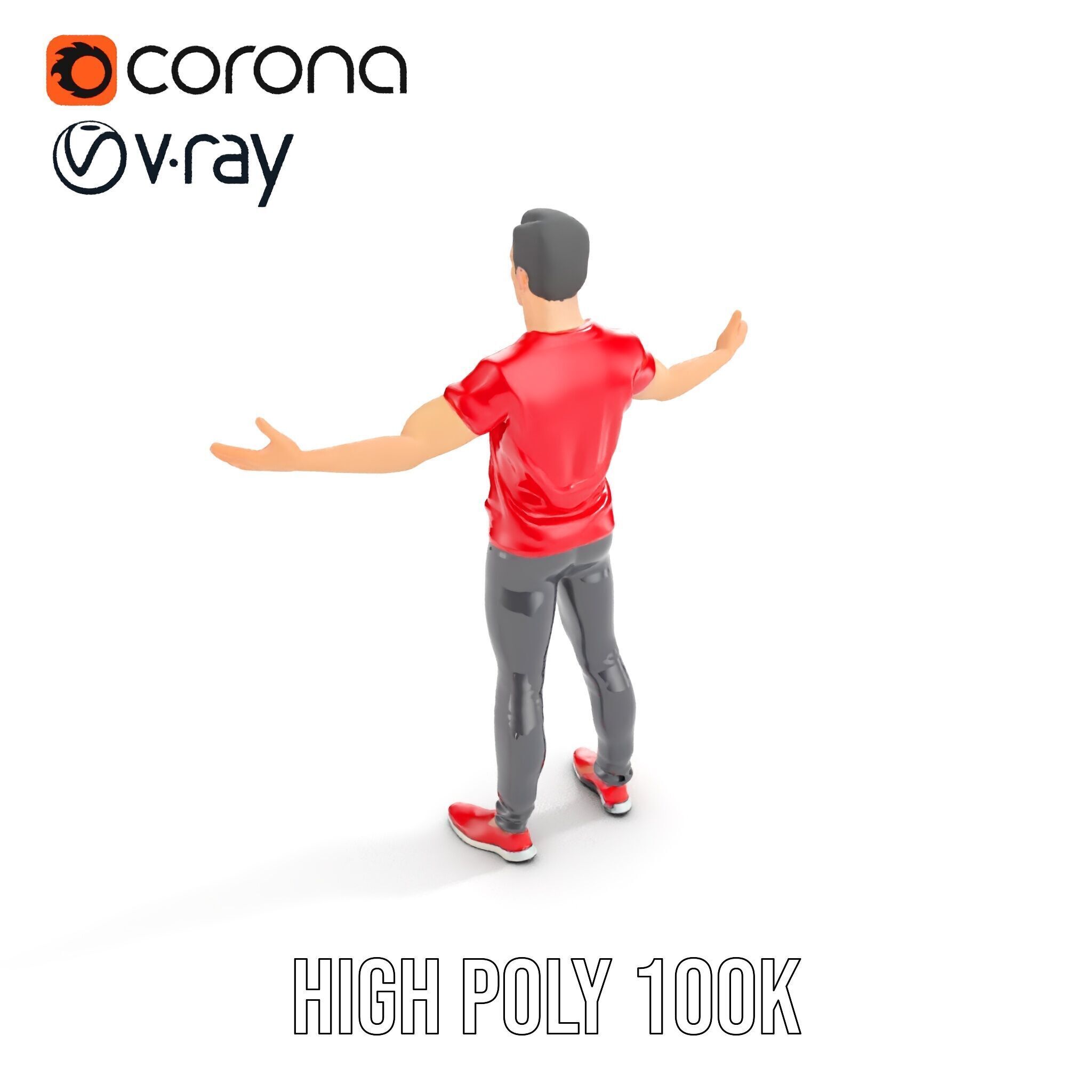 Stylish Male Character Rigged and Animated for Realistic Game... Low-poly 3D model_21