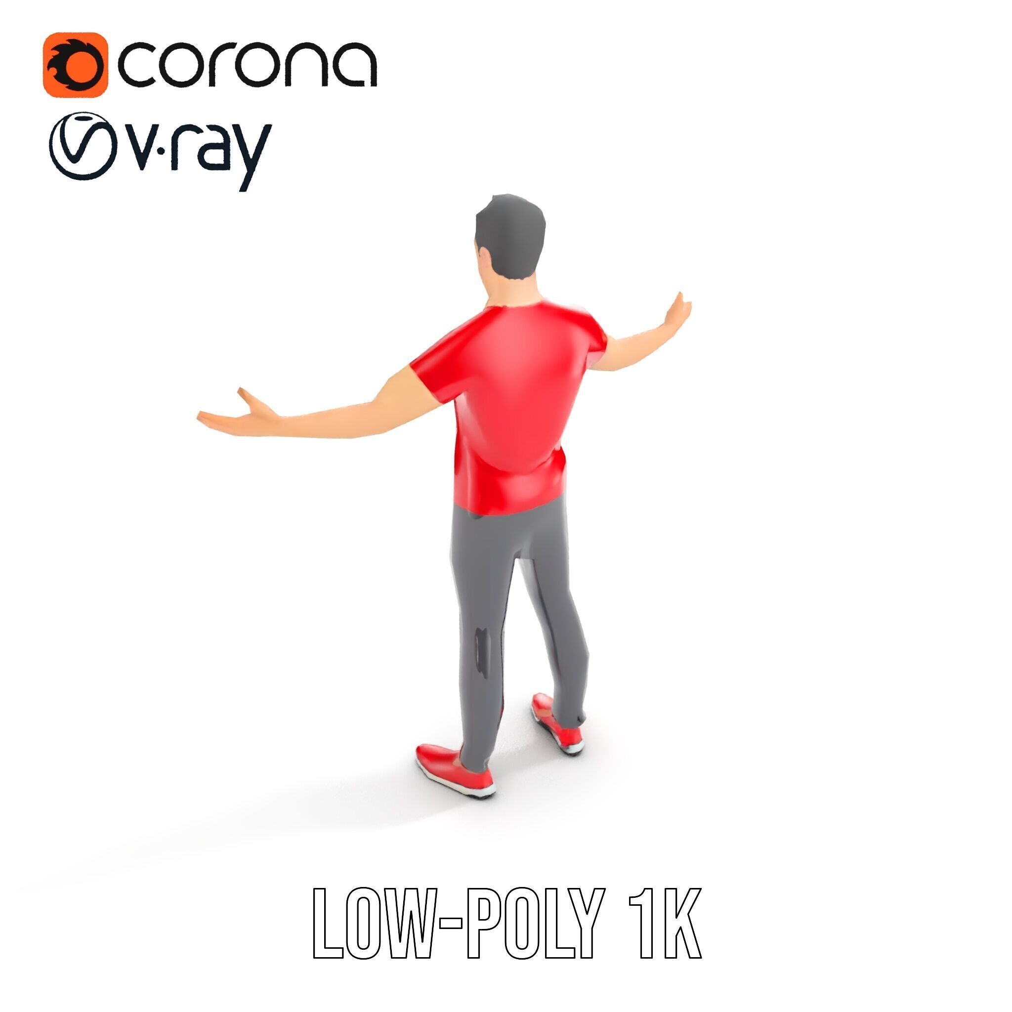 Stylish Male Character Rigged and Animated for Realistic Game... Low-poly 3D model_26