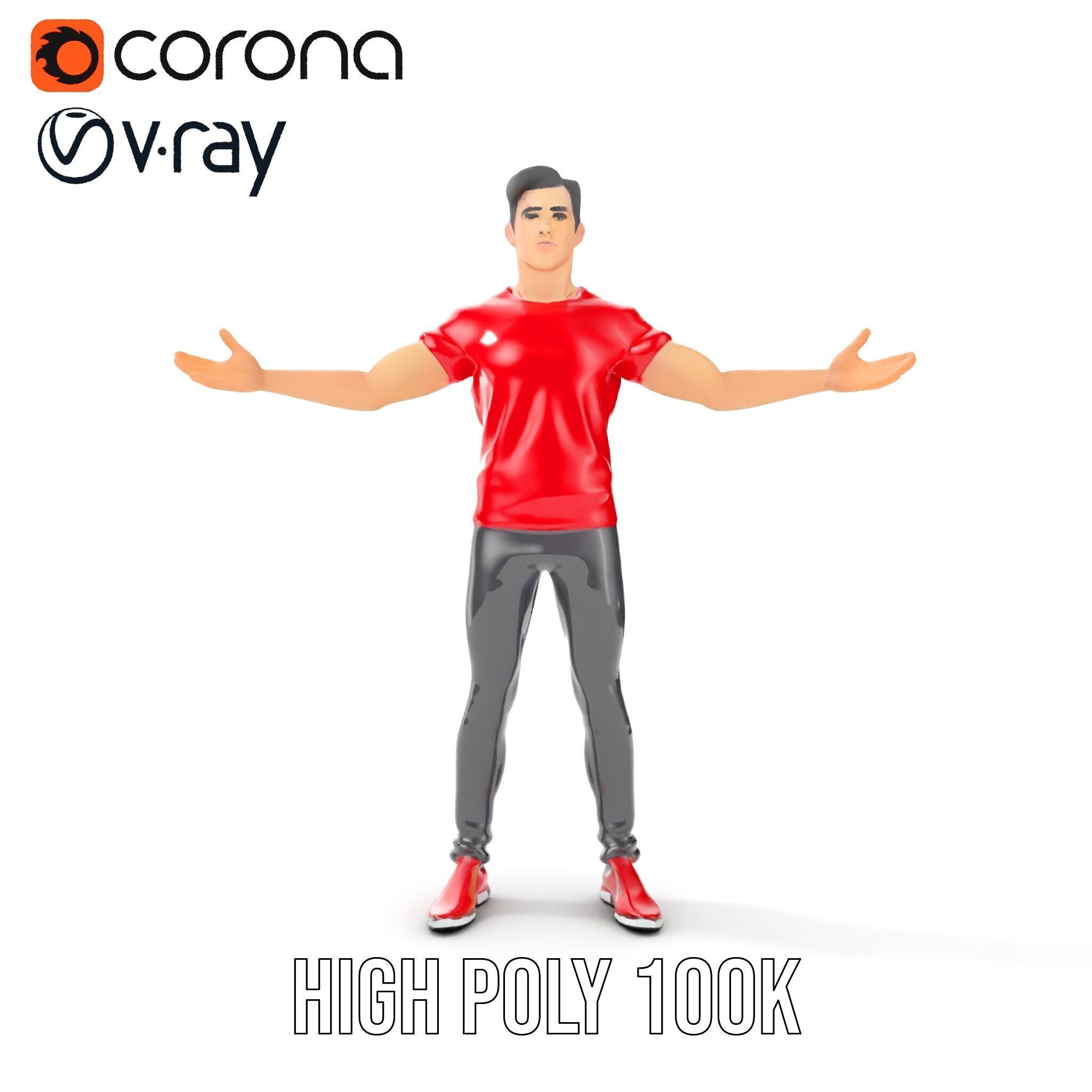 Stylish Male Character Rigged and Animated for Realistic Game... Low-poly 3D model_27