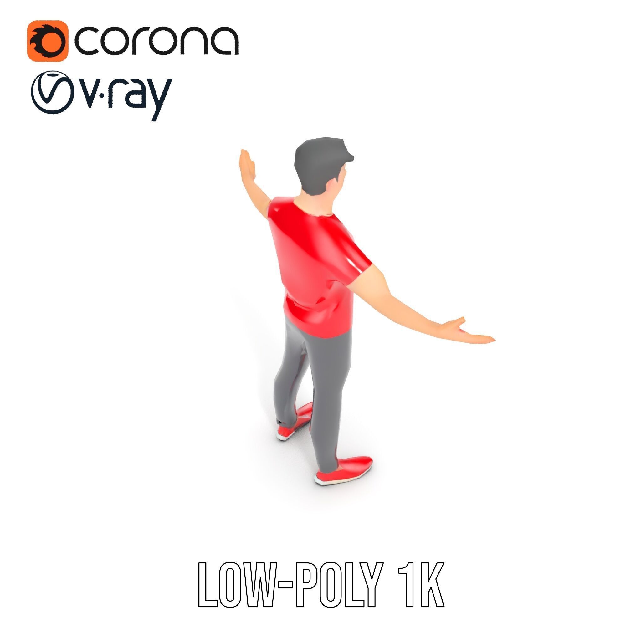 Stylish Male Character Rigged and Animated for Realistic Game... Low-poly 3D model_10