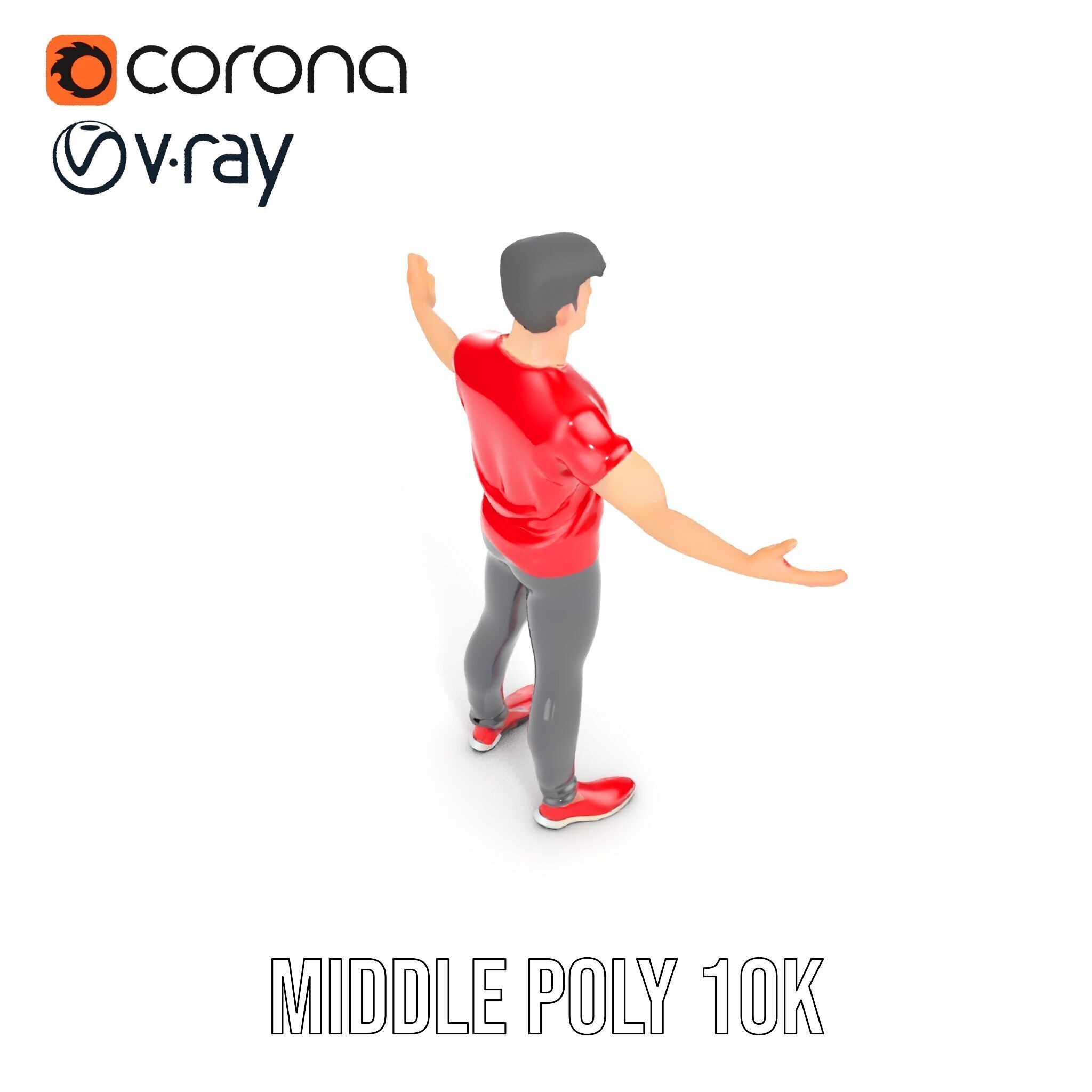 Stylish Male Character Rigged and Animated for Realistic Game... Low-poly 3D model_28