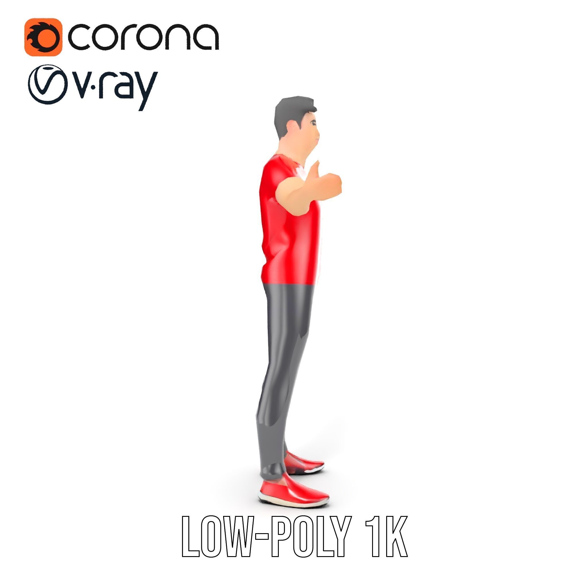 Stylish Male Character Rigged and Animated for Realistic Game... Low-poly 3D model_32