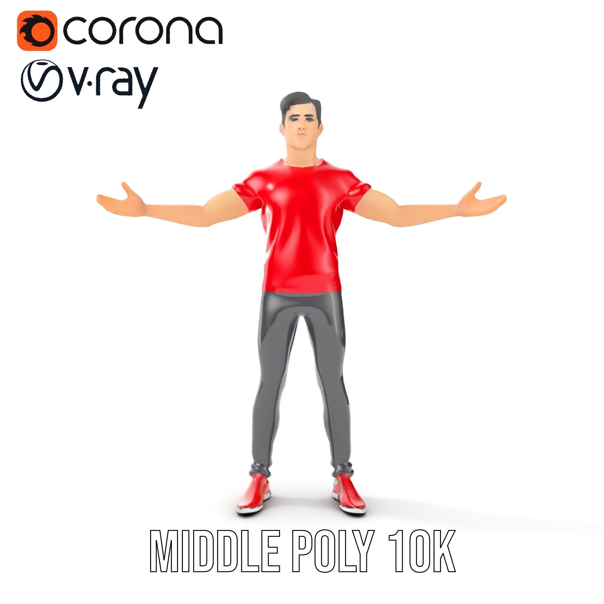 Stylish Male Character Rigged and Animated for Realistic Game... Low-poly 3D model_22