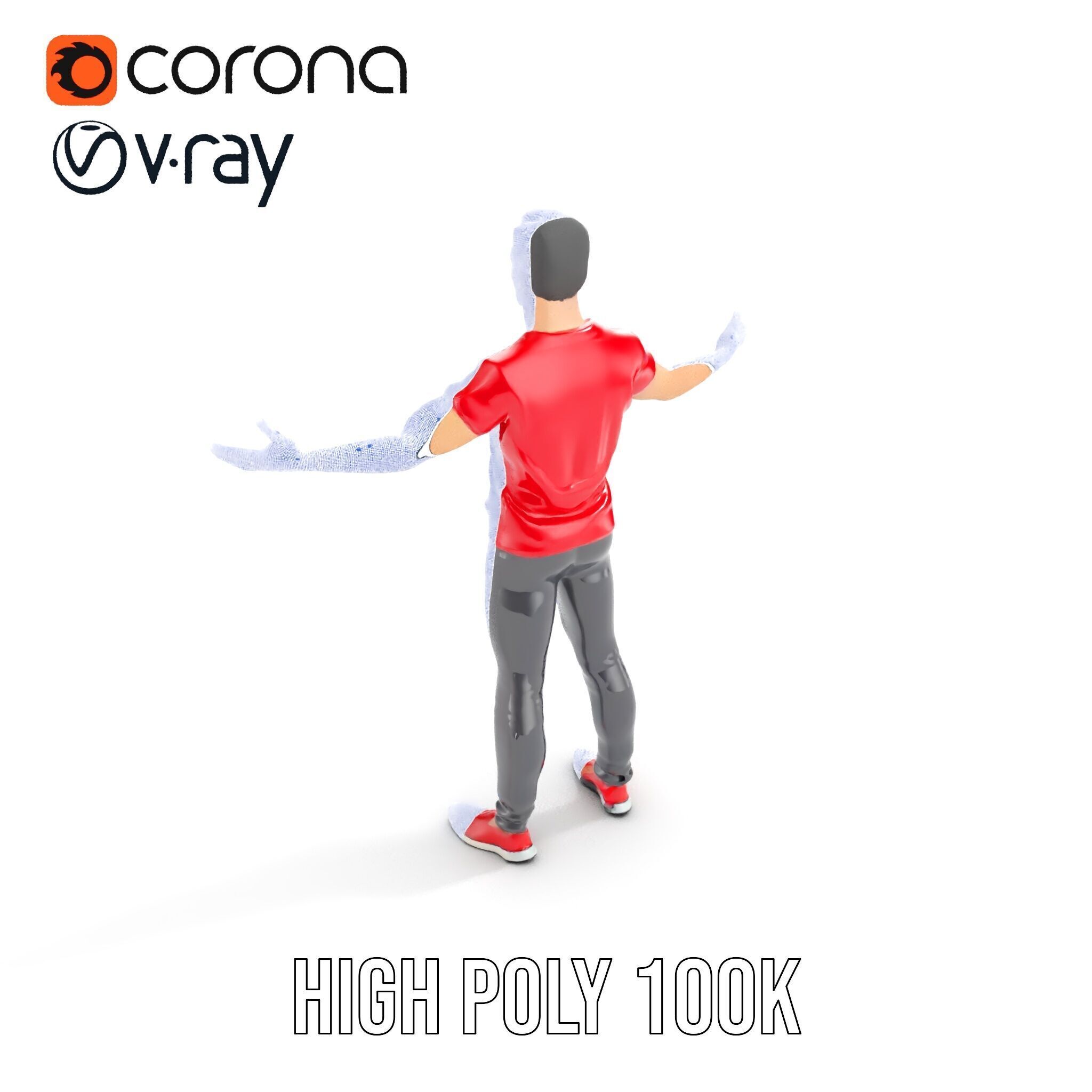 Stylish Male Character Rigged and Animated for Realistic Game... Low-poly 3D model_24