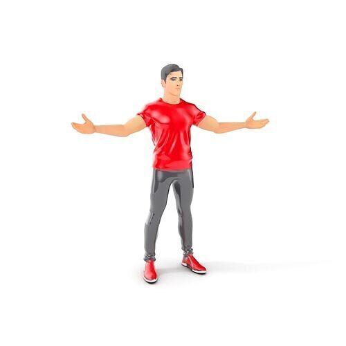 Stylish Male Character Rigged and Animated for Realistic Game... Low-poly 3D model