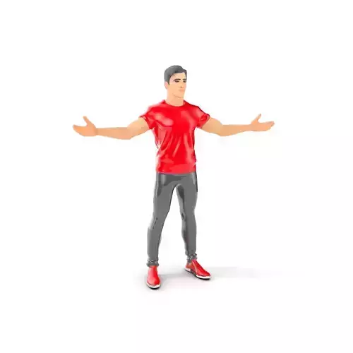 Stylish Male Character Rigged and Animated for Realistic Game... Low-poly 3D model