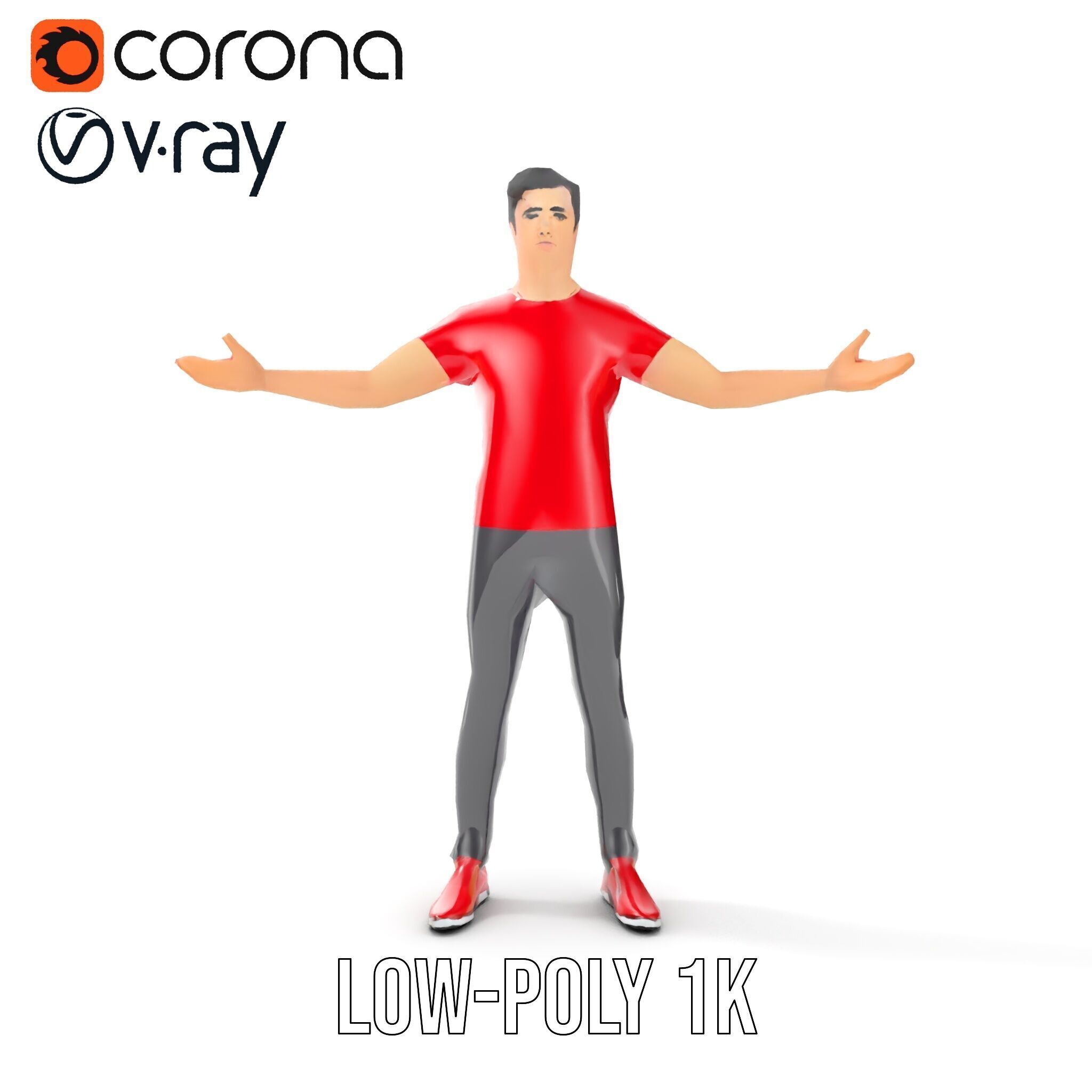 Stylish Male Character Rigged and Animated for Realistic Game... Low-poly 3D model_7