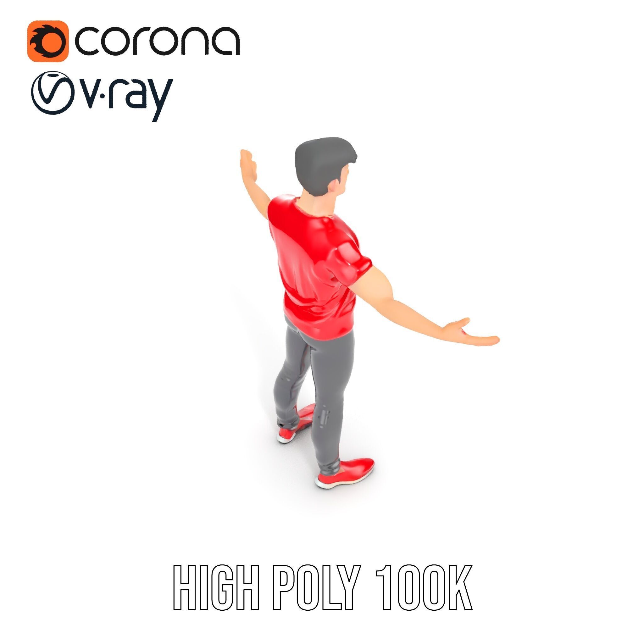 Stylish Male Character Rigged and Animated for Realistic Game... Low-poly 3D model_30