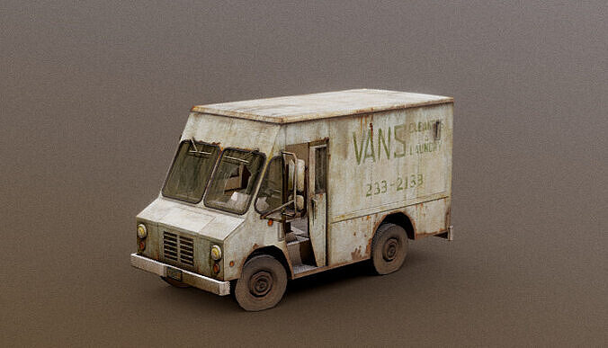 van realistic abandoned PBR low poly Free low-poly 3D model