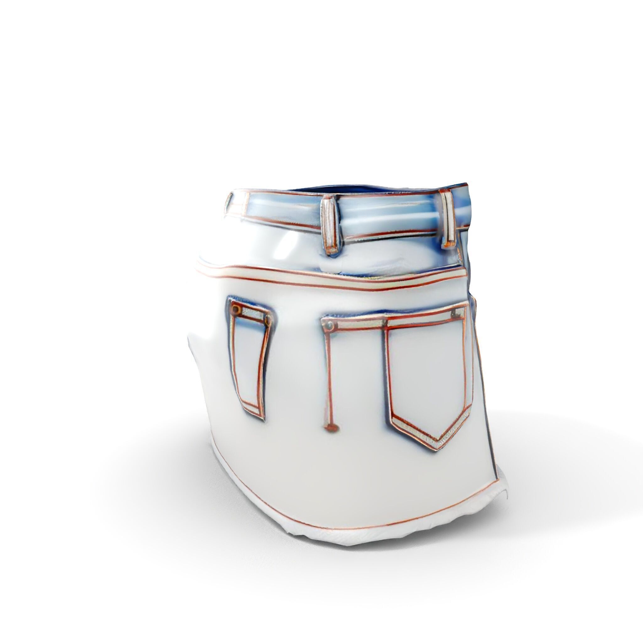 Denim Skirt model pack with realistic details Low-poly 3D model_25