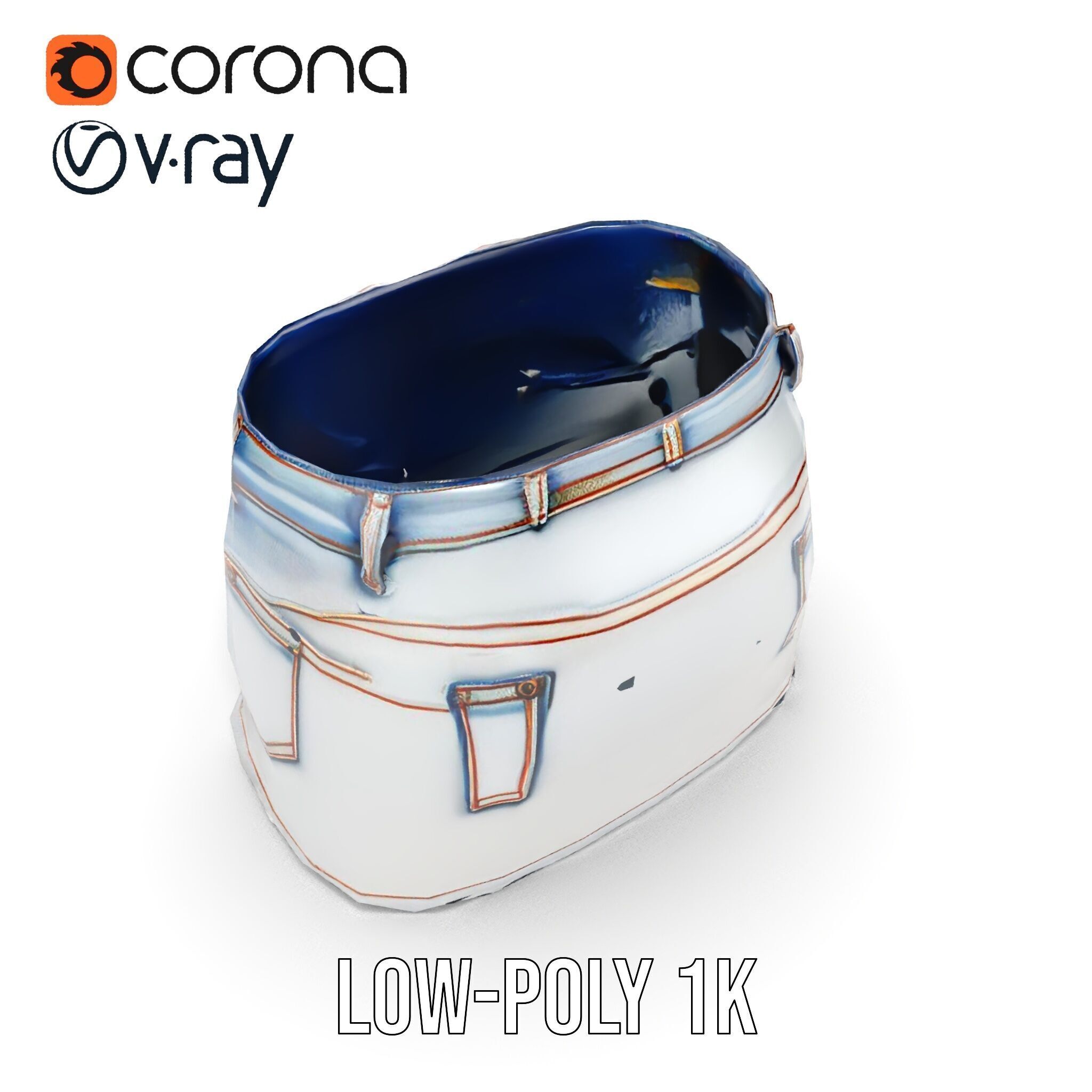 Denim Skirt model pack with realistic details Low-poly 3D model_16