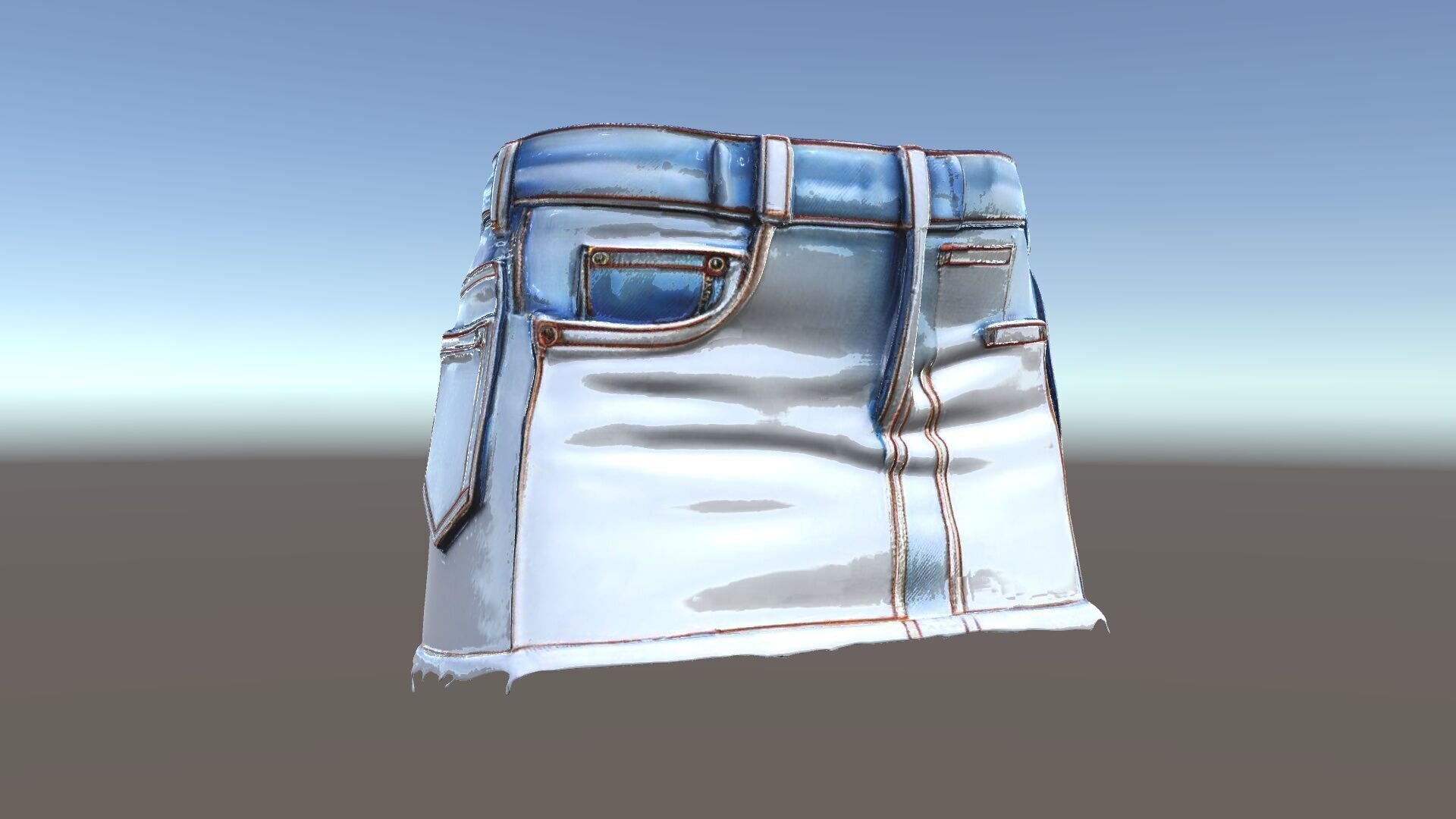Denim Skirt model pack with realistic details Low-poly 3D model_5