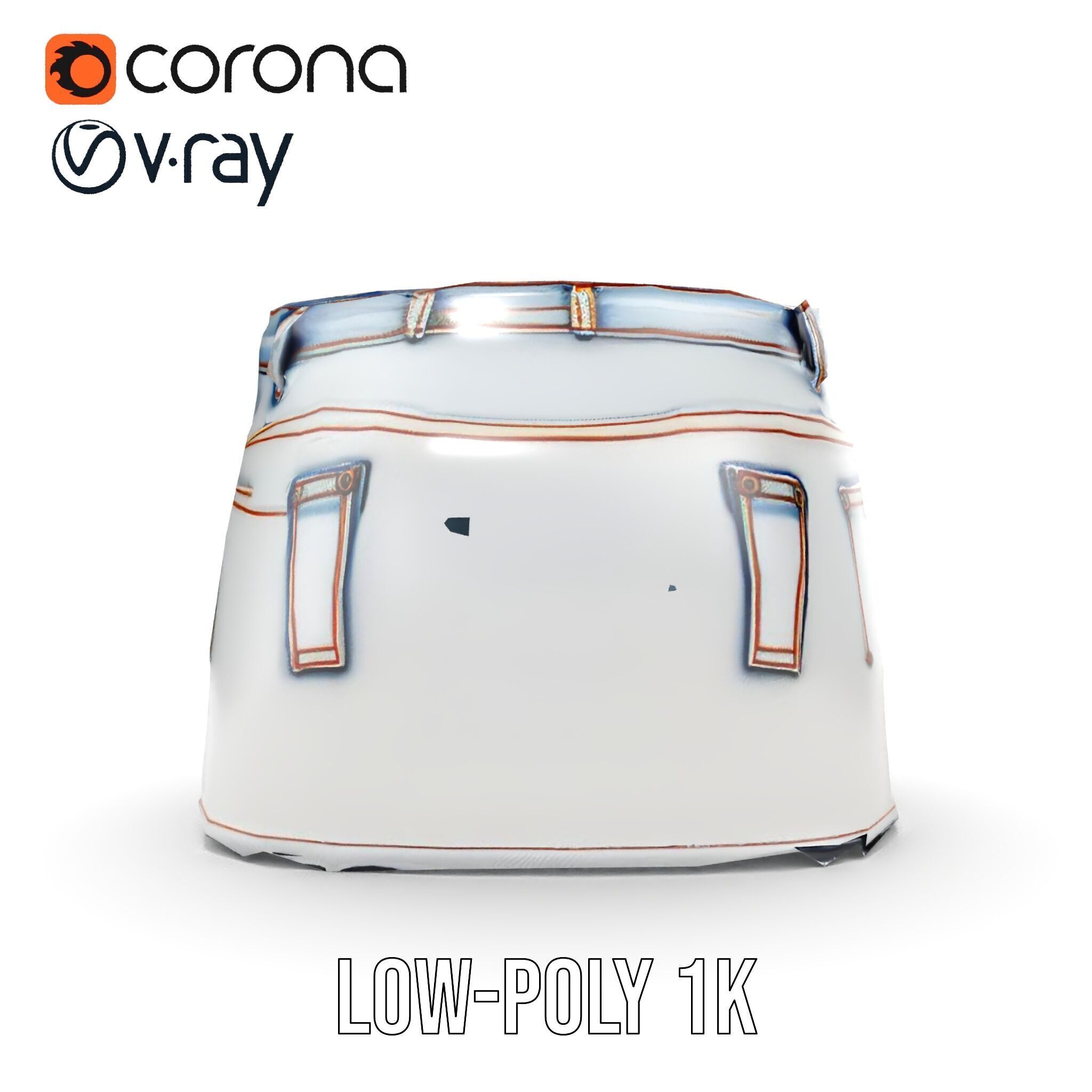 Denim Skirt model pack with realistic details Low-poly 3D model_13