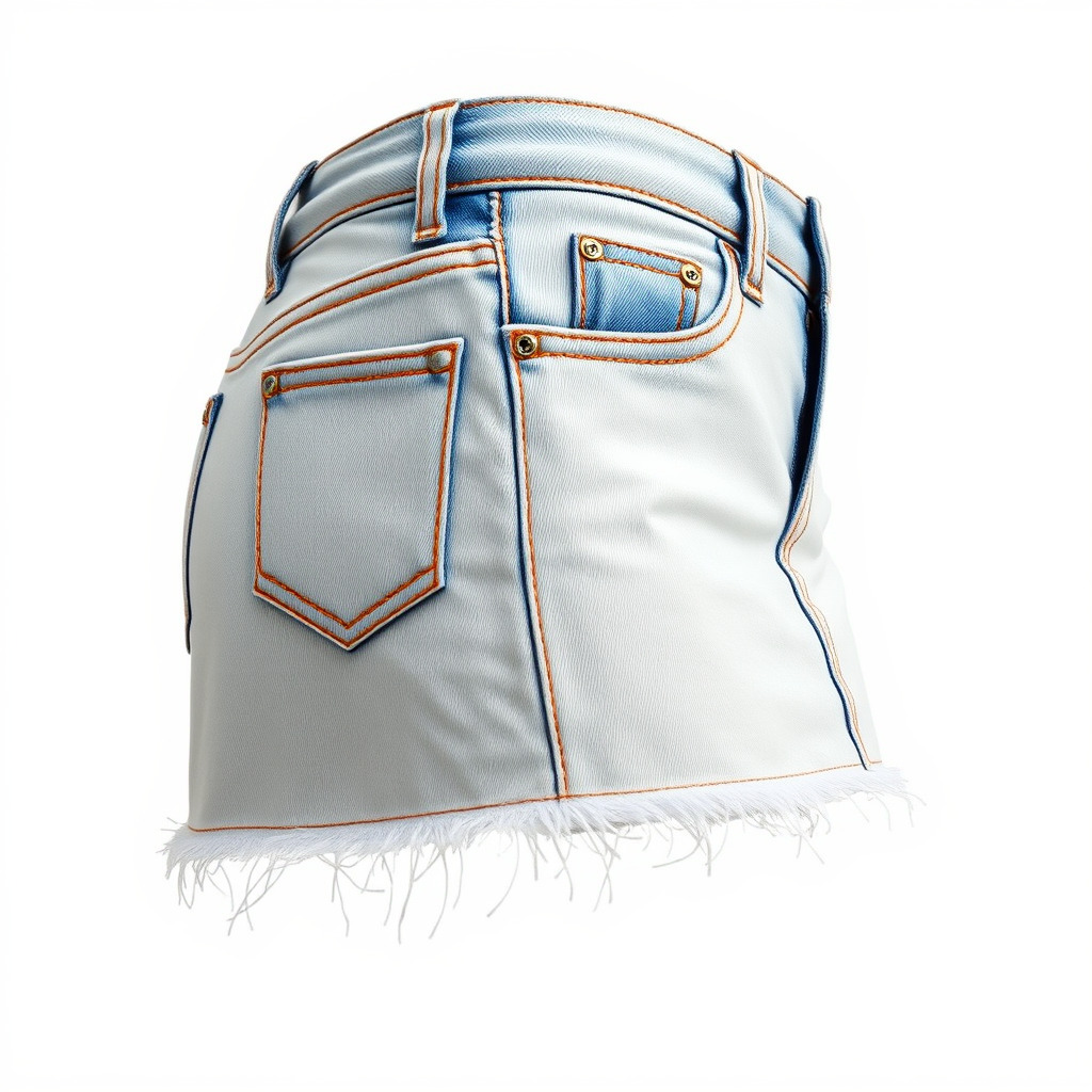 Denim Skirt model pack with realistic details Low-poly 3D model_2