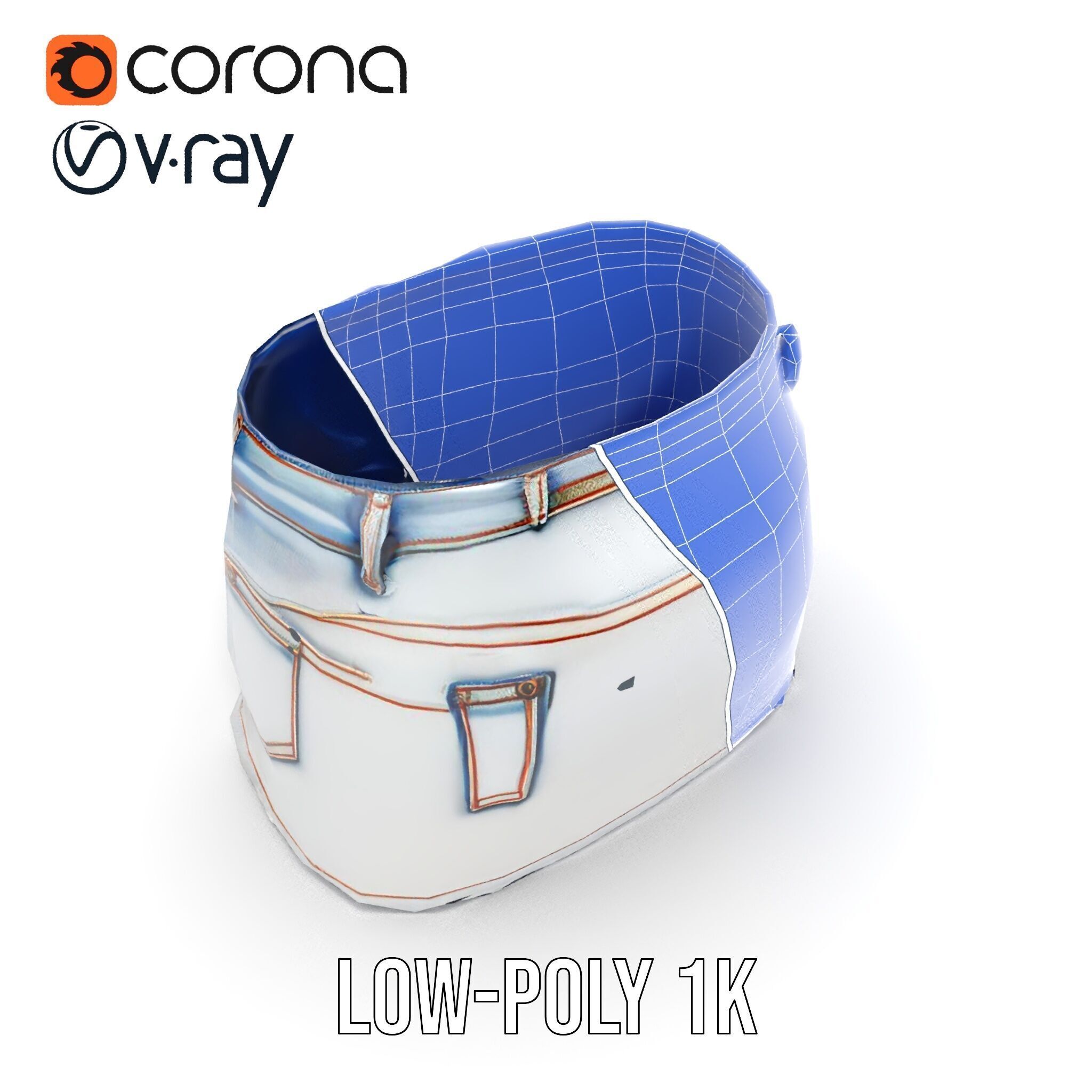 Denim Skirt model pack with realistic details Low-poly 3D model_29