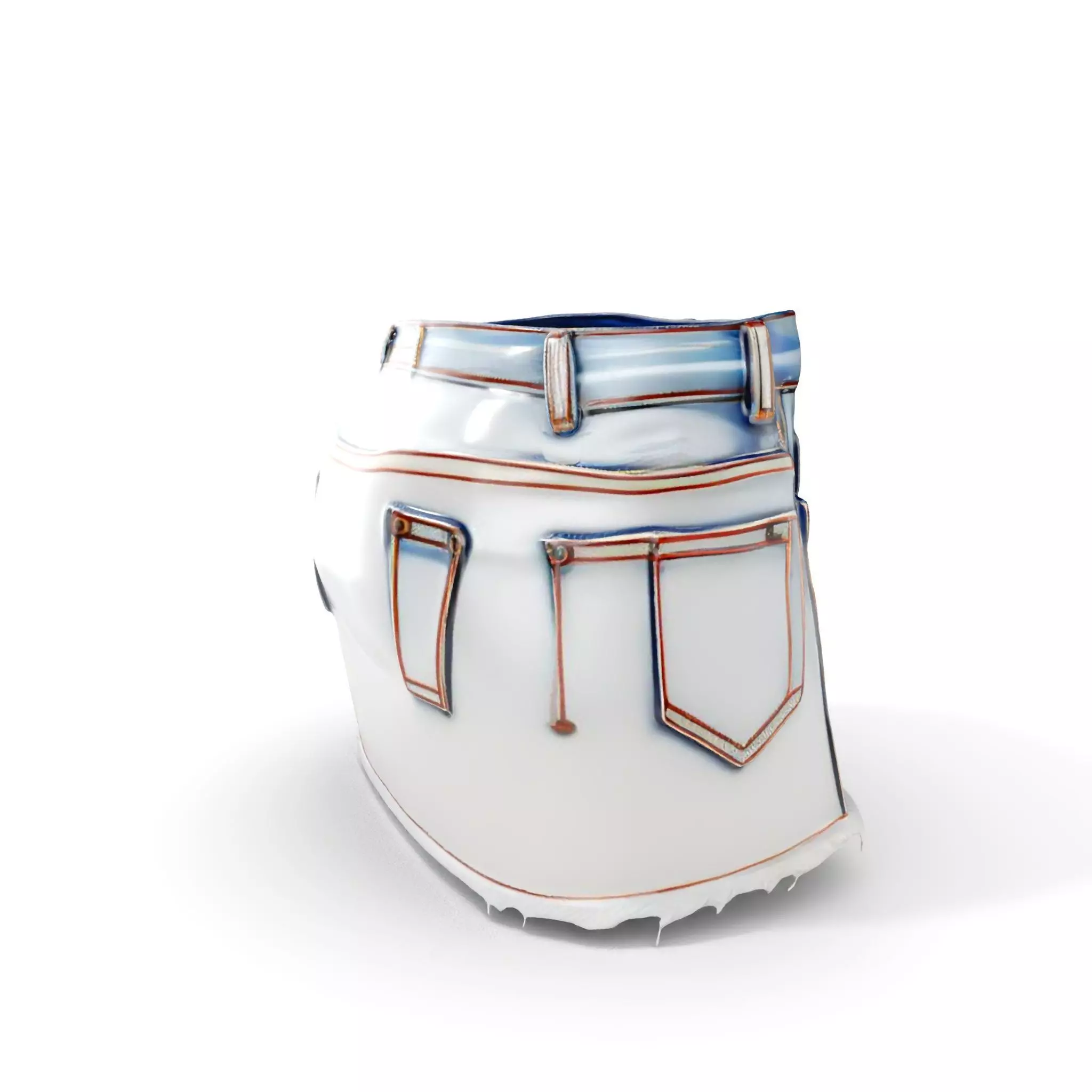 Denim Skirt model pack with realistic details Low-poly 3D model_0