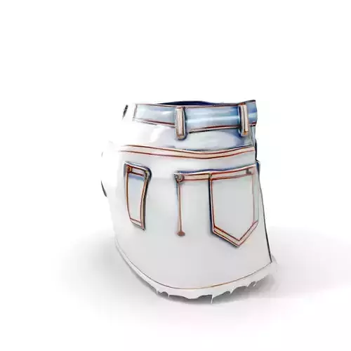 Denim Skirt model pack with realistic details Low-poly 3D model