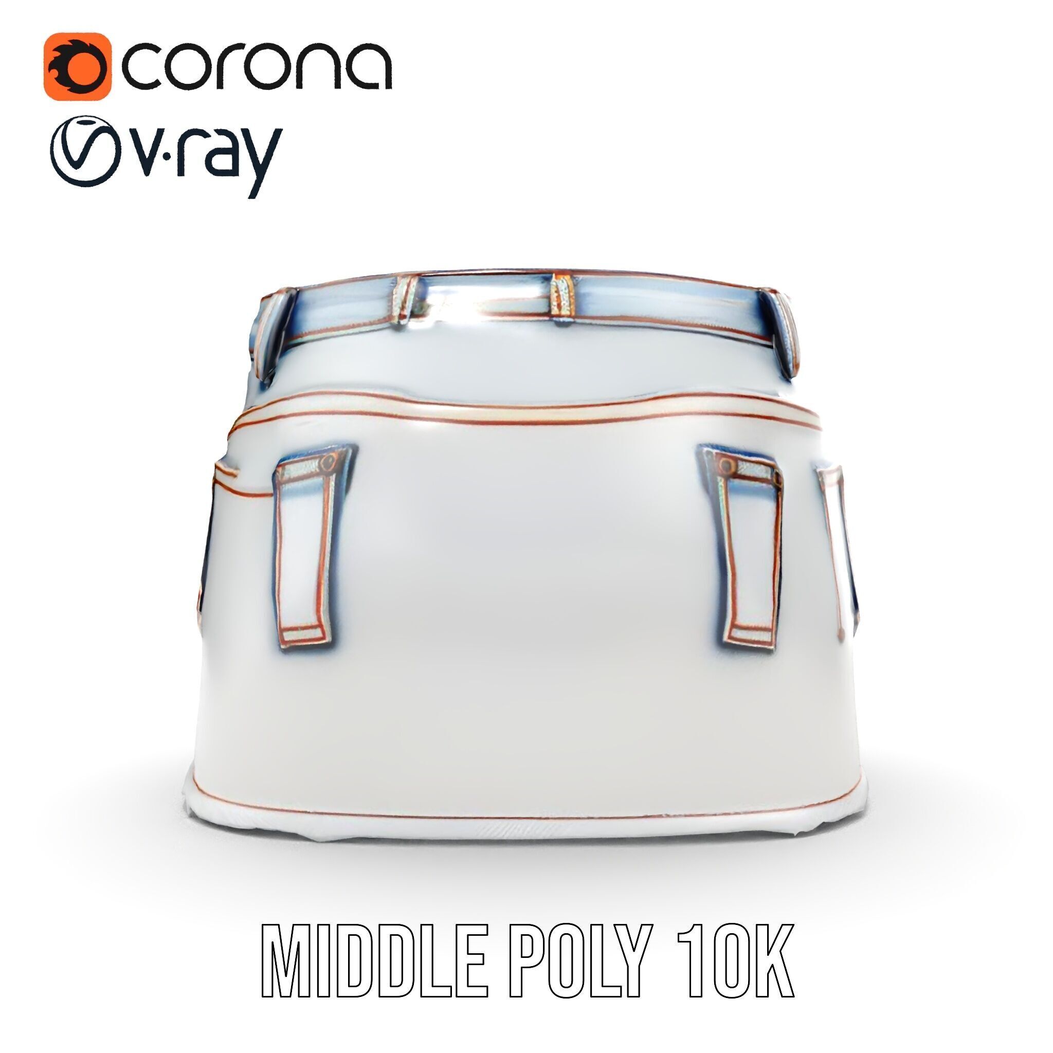 Denim Skirt model pack with realistic details Low-poly 3D model_12