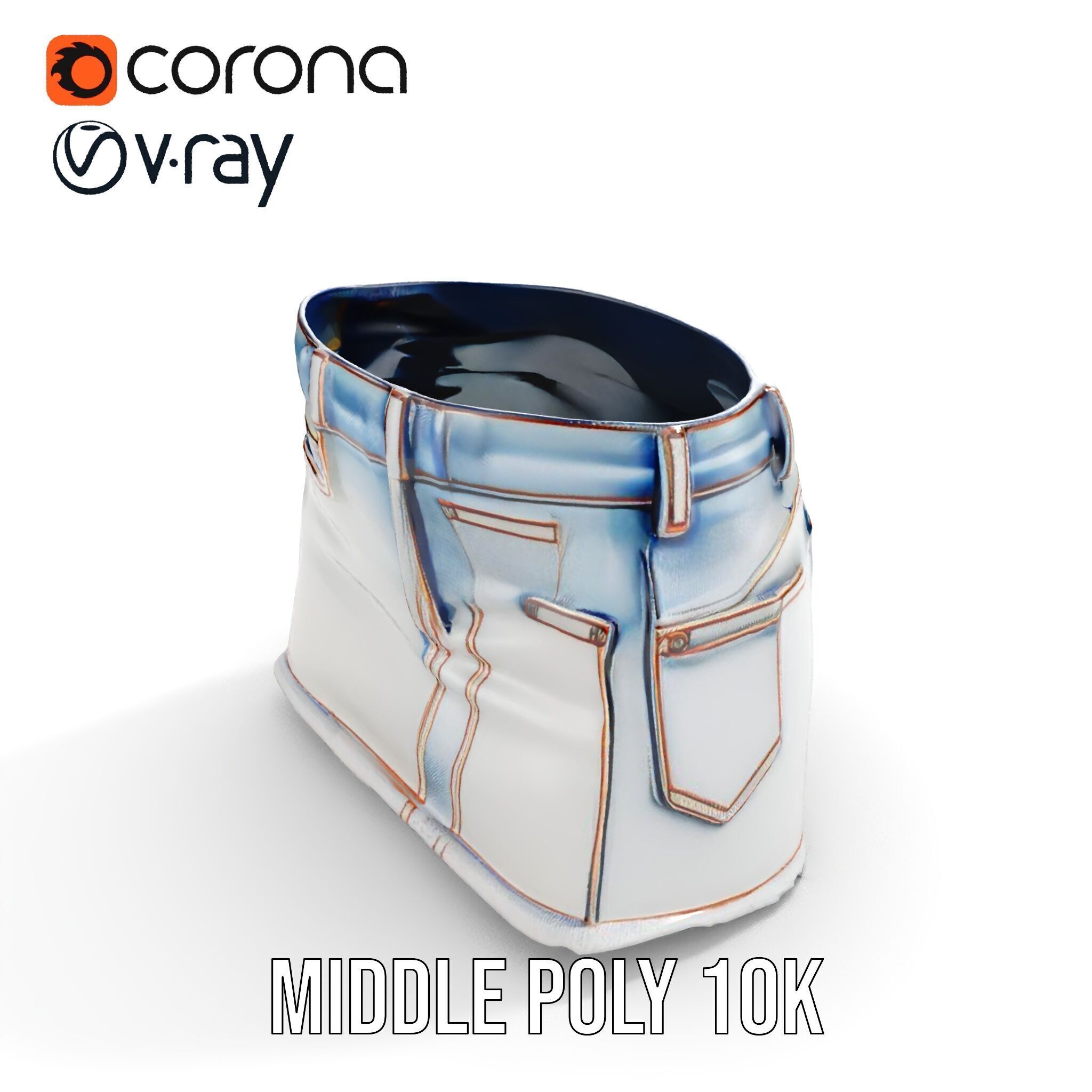 Denim Skirt model pack with realistic details Low-poly 3D model_20