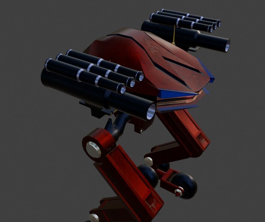 Sci-Fi Robot Enemy 004 Low-poly 3D model_7