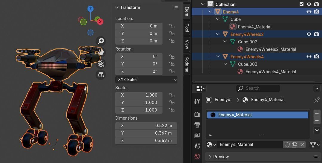 Sci-Fi Robot Enemy 004 Low-poly 3D model_10