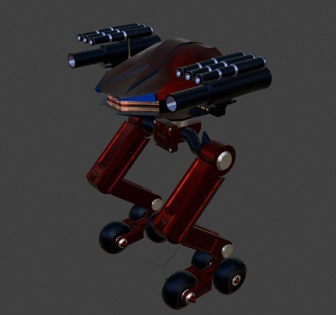 Sci-Fi Robot Enemy 004 Low-poly 3D model_2