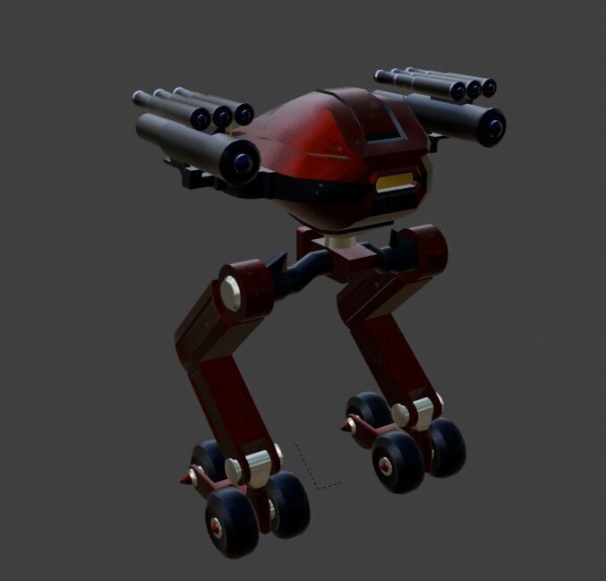 Sci-Fi Robot Enemy 004 Low-poly 3D model_4