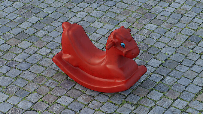 Plastic rocking horse Low-poly 3D model