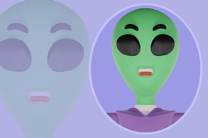 Stylized 3D Alien Character - Cartoon Space Visitor 3D Model 3D model