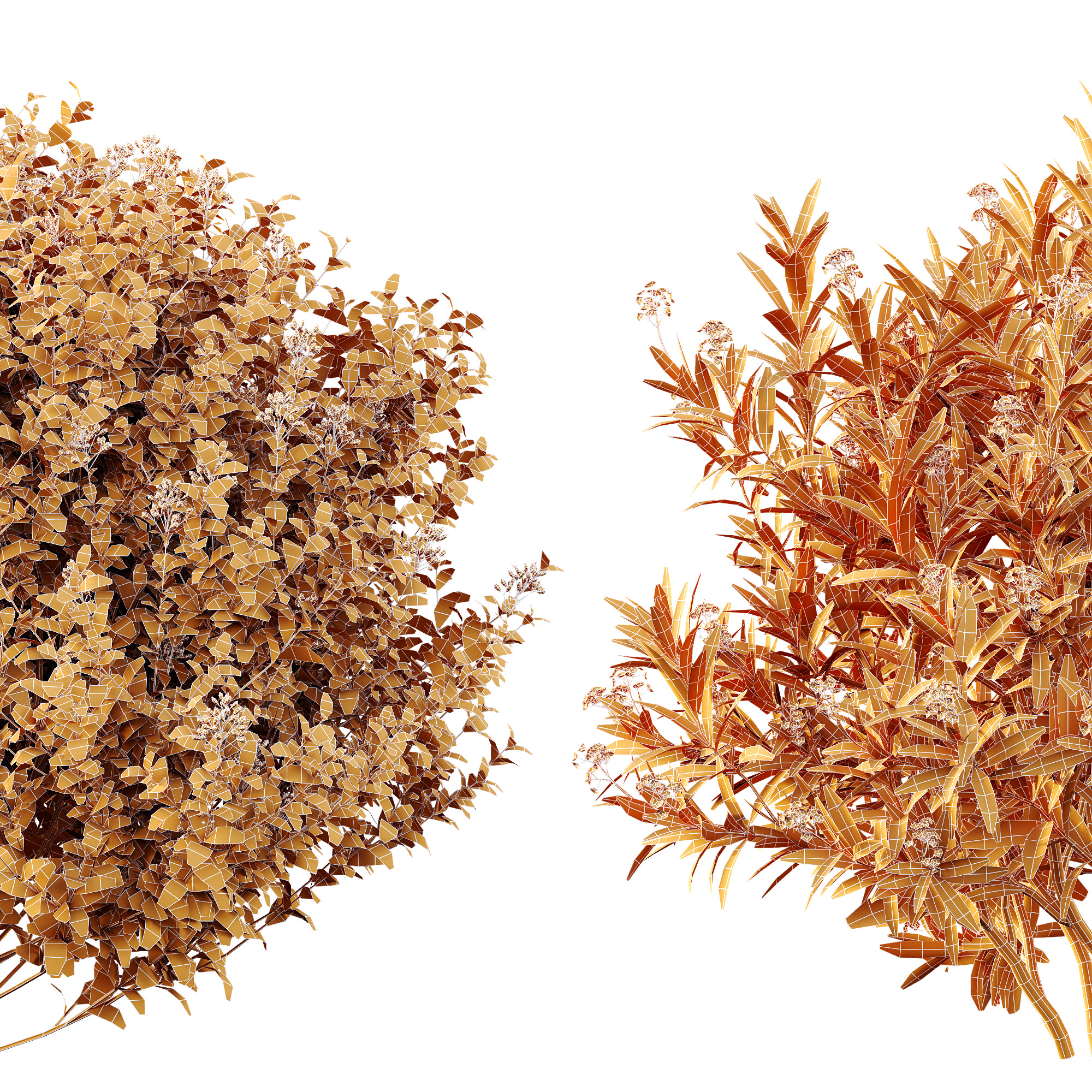 AV Different colorful spring bushes 3D model_6