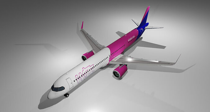 Wizz air airbus a321neo low poly 3D Model  Low-poly 3D model