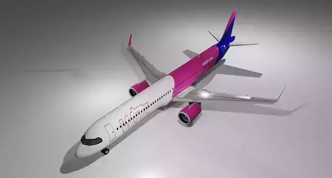 Wizz air airbus a321neo low poly 3D Model  Low-poly 3D model