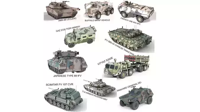 10 Military Vehicles Collection v7