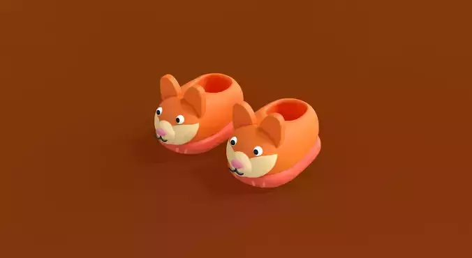 Low-Poly Fox Slippers