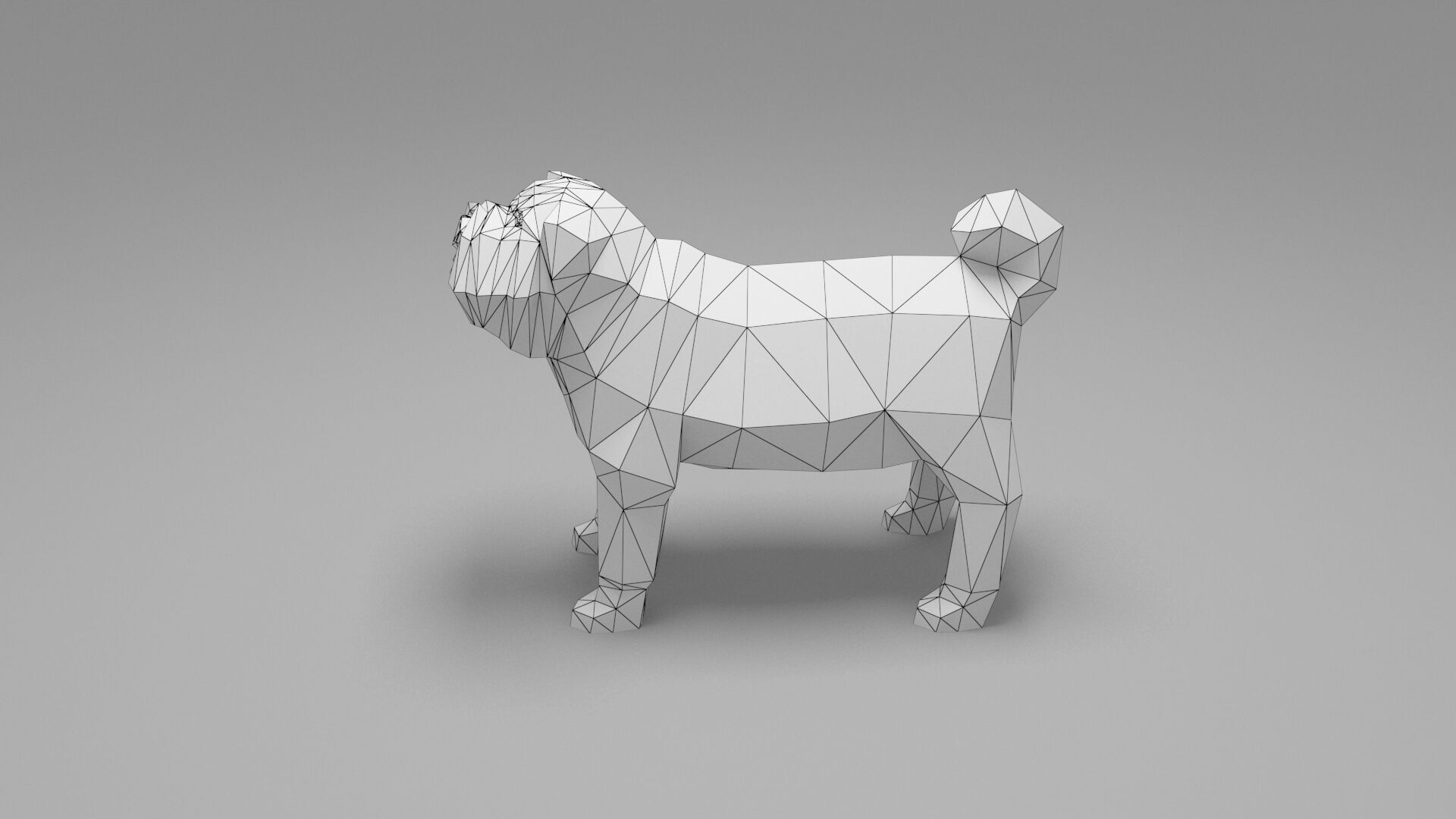 Dog Low Poly 02 Low-poly 3D model_7