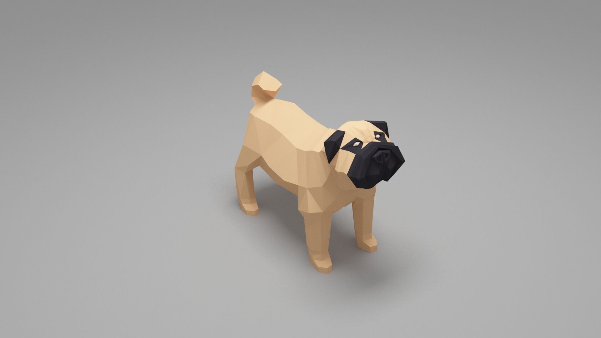 Dog Low Poly 02 Low-poly 3D model_5