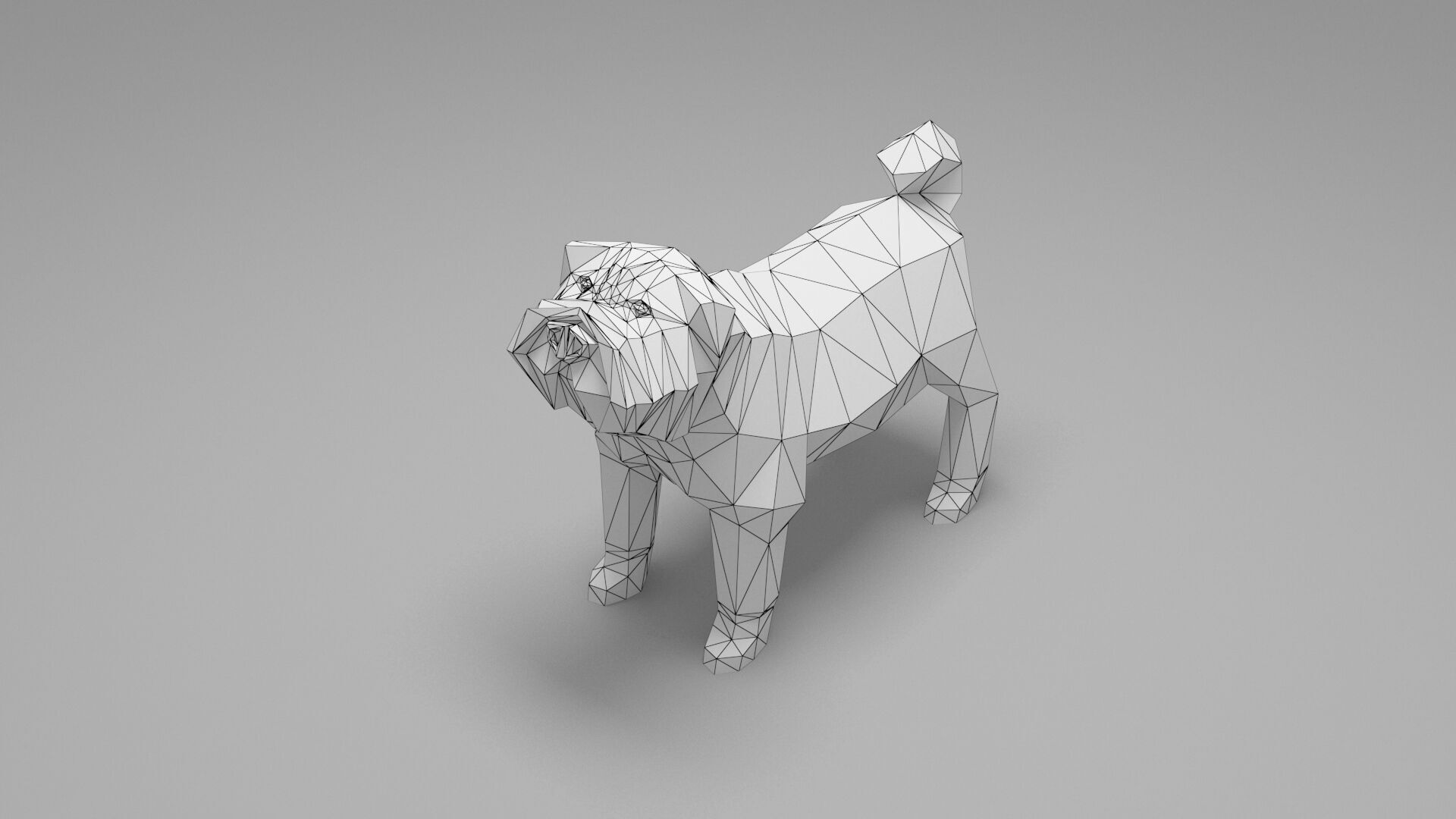 Dog Low Poly 02 Low-poly 3D model_6