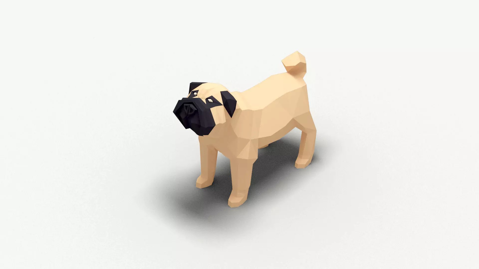 Dog Low Poly 02 Low-poly 3D model_0