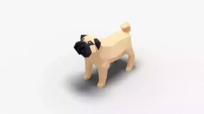 Dog Low Poly 02 Low-poly 3D model