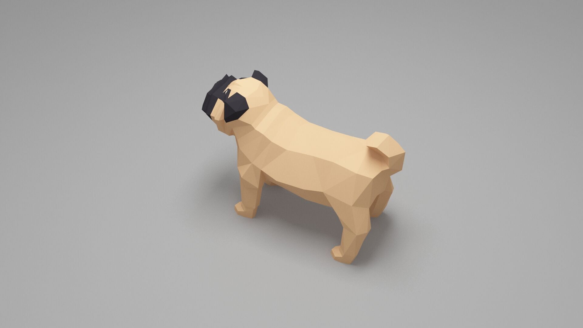 Dog Low Poly 02 Low-poly 3D model_3