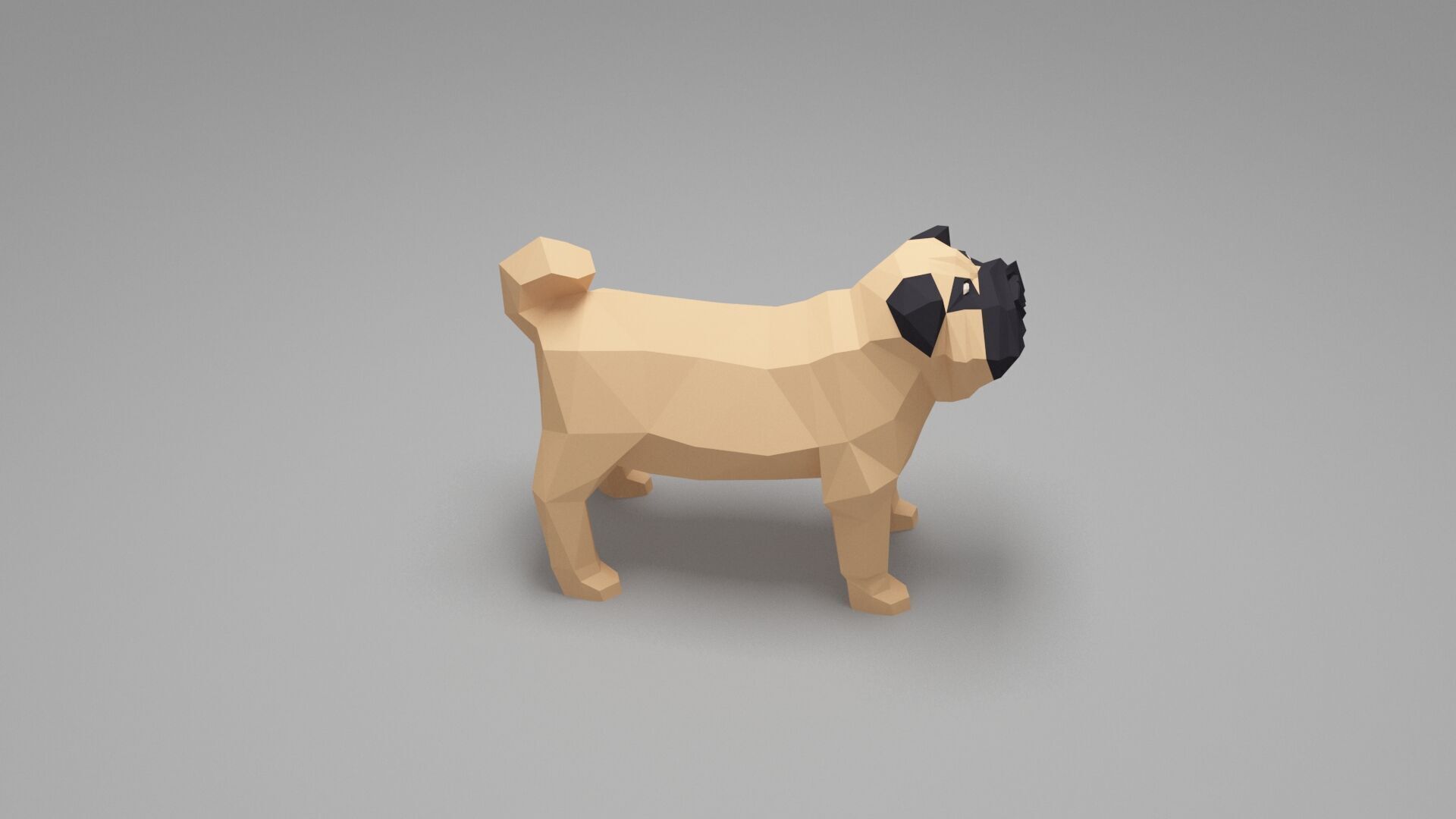 Dog Low Poly 02 Low-poly 3D model_4