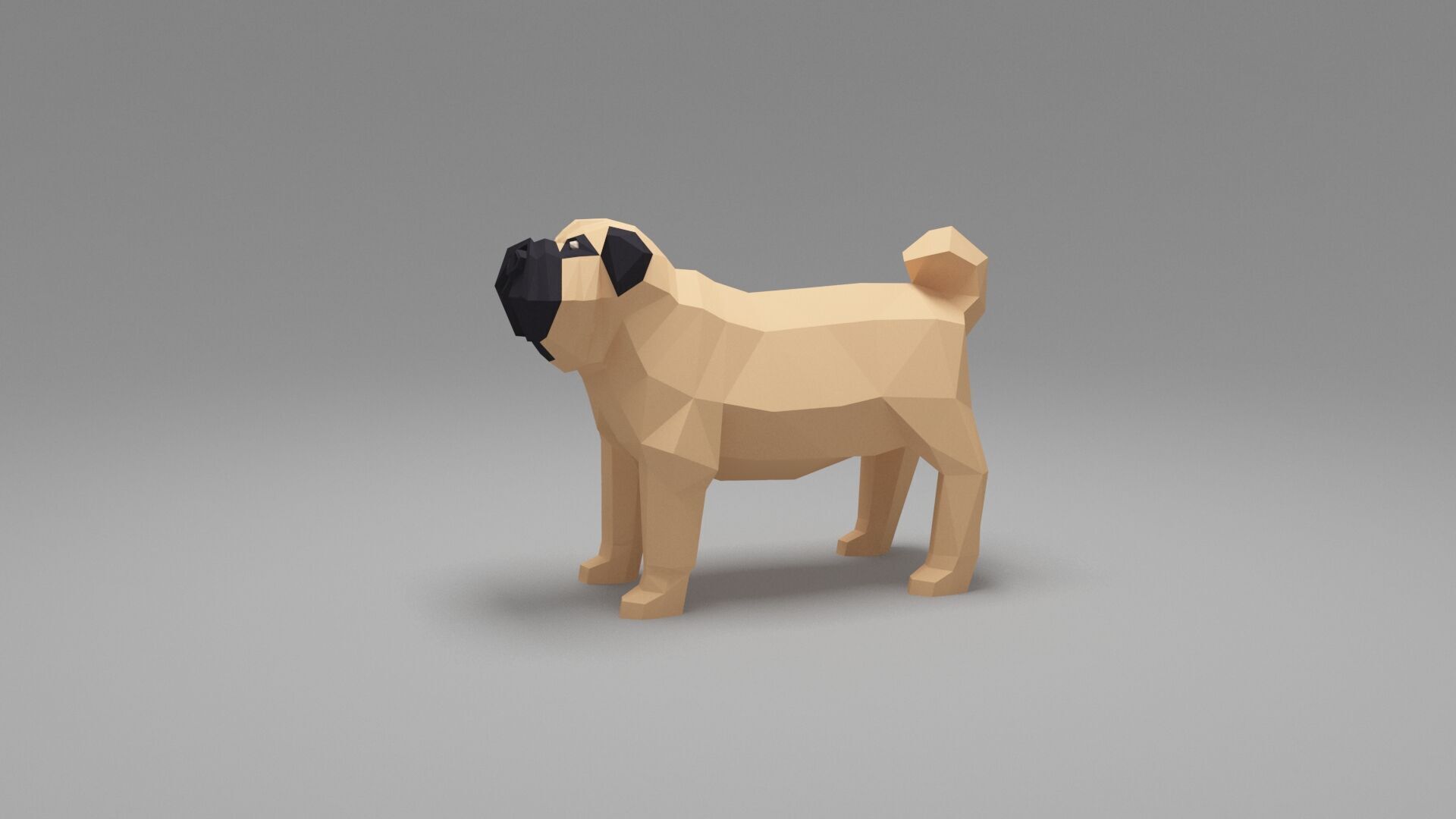 Dog Low Poly 02 Low-poly 3D model_2