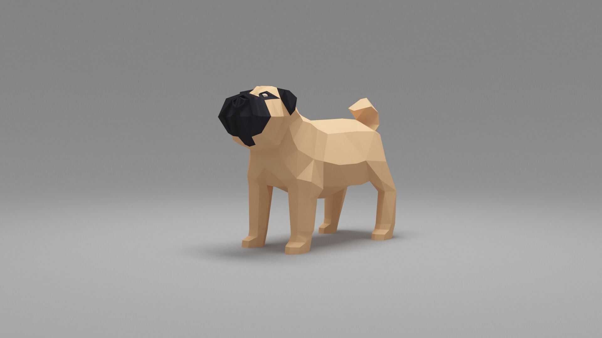 Dog Low Poly 02 Low-poly 3D model_1