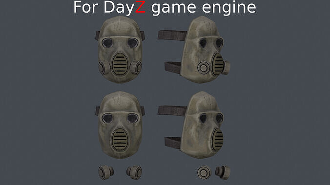 Stalker like gasmask for Dayz game engine Low-poly 3D model