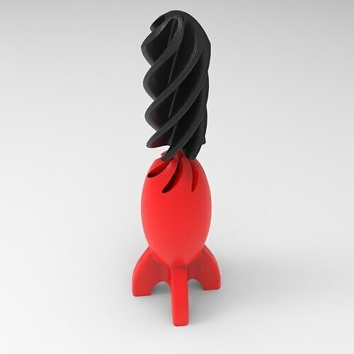 Spiral Passthrough Rocket Fidget Interactive 3D Printed Desk Toy 3D print model