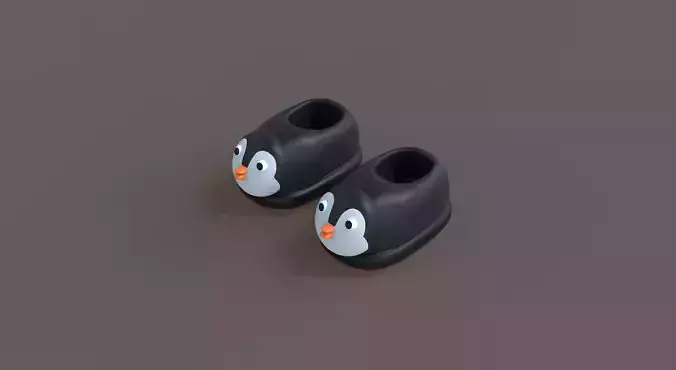 Low-Poly Penguin Slippers